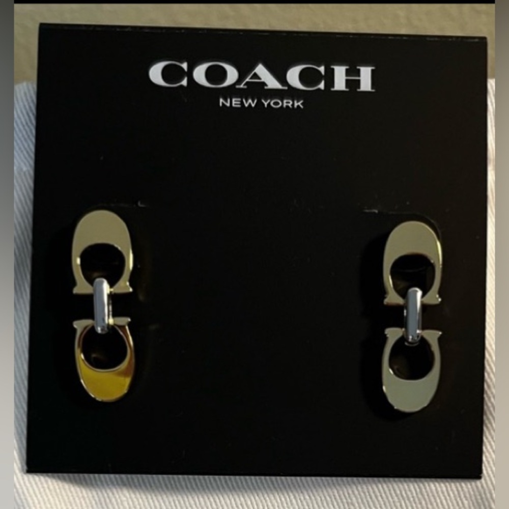 Coach 2 toned Gold and Silver dangle earrings